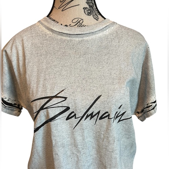 ❌SOLD❌ BALMAIN NWT $1670 Distressed Tee - Picture 2 of 6